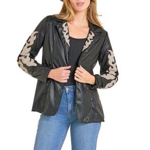 Black jacket with beige detail, StyleBW92D07219--01