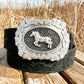 The Stable Belle Women's Leather Belt in Black