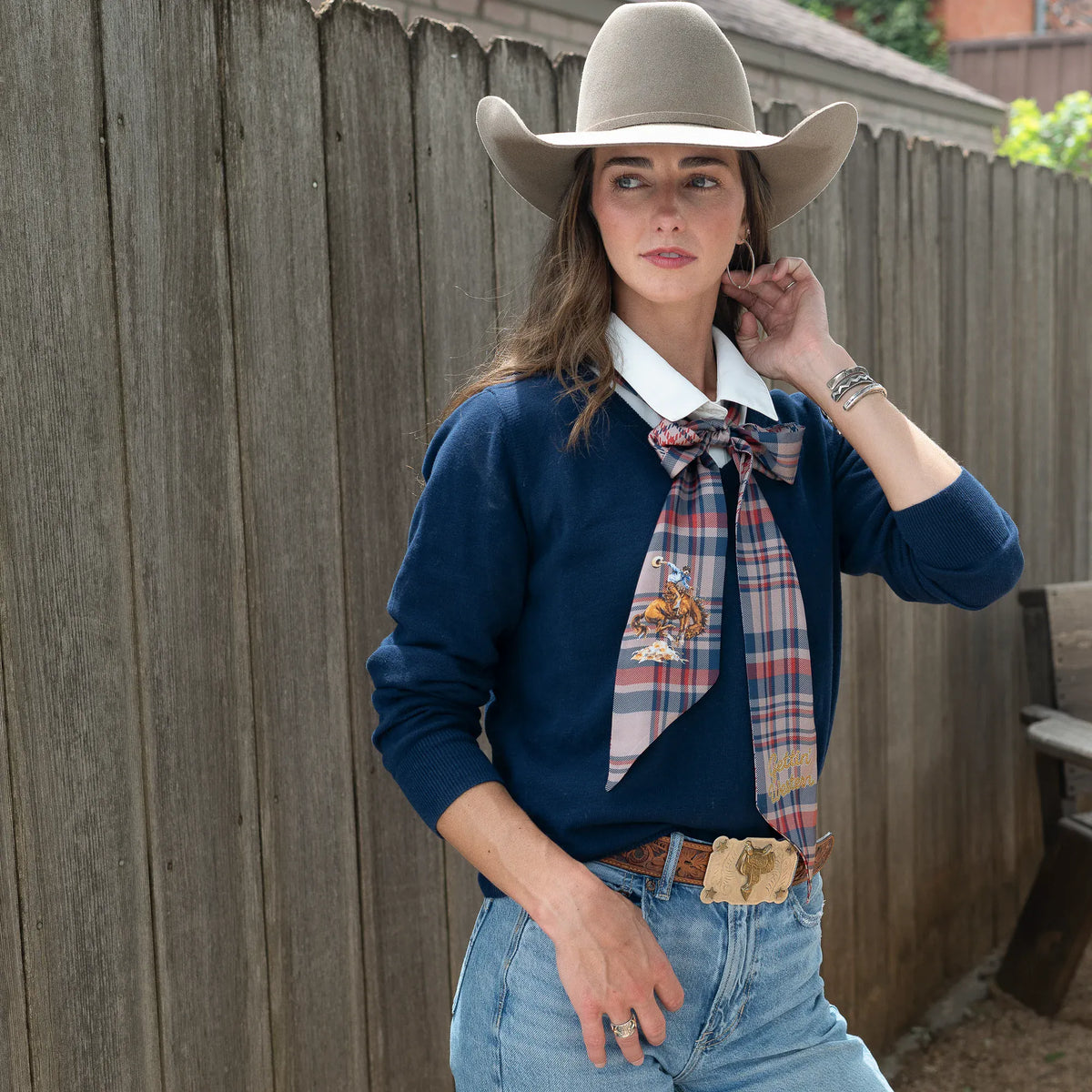 Boli - Gettin' Western by Fringe Scarves Red Plaid