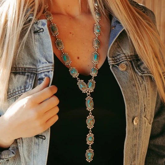 Texas Bay Necklace - Western Turquoise Jewelry for Bourbon Cowgirl