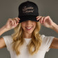 Bourbon Cowgirl Embroidered Foam Trucker Hat - Black