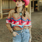 Mocha Pink Horse Aztec Printed Button Down Top Plus Size Bourbon Cowgirl