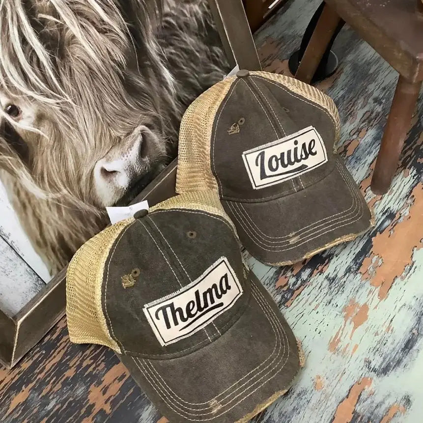Thelma  and Louise Gifts Distressed Trucker Cap