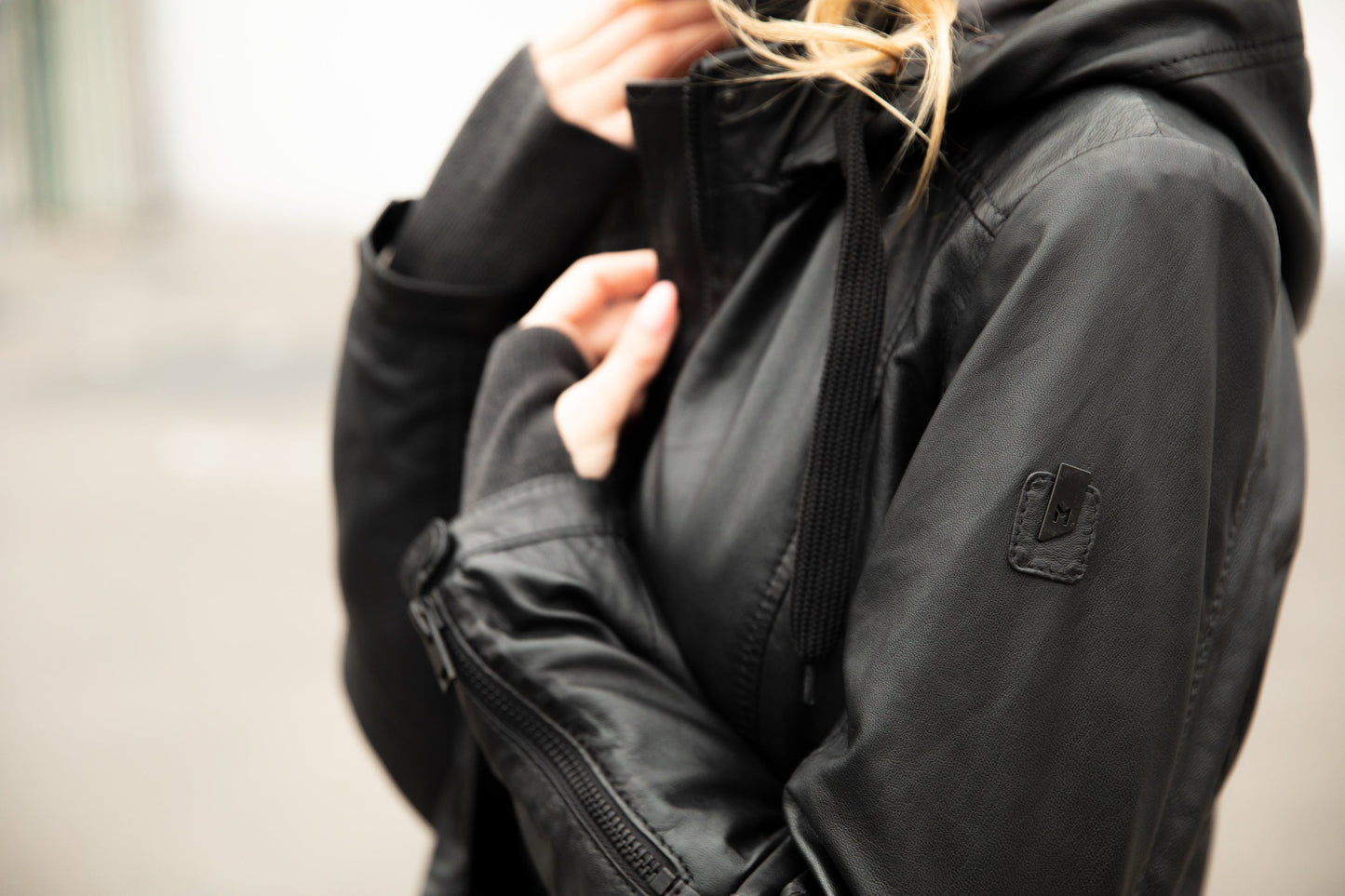 Varja CF Leather Jacket, Black