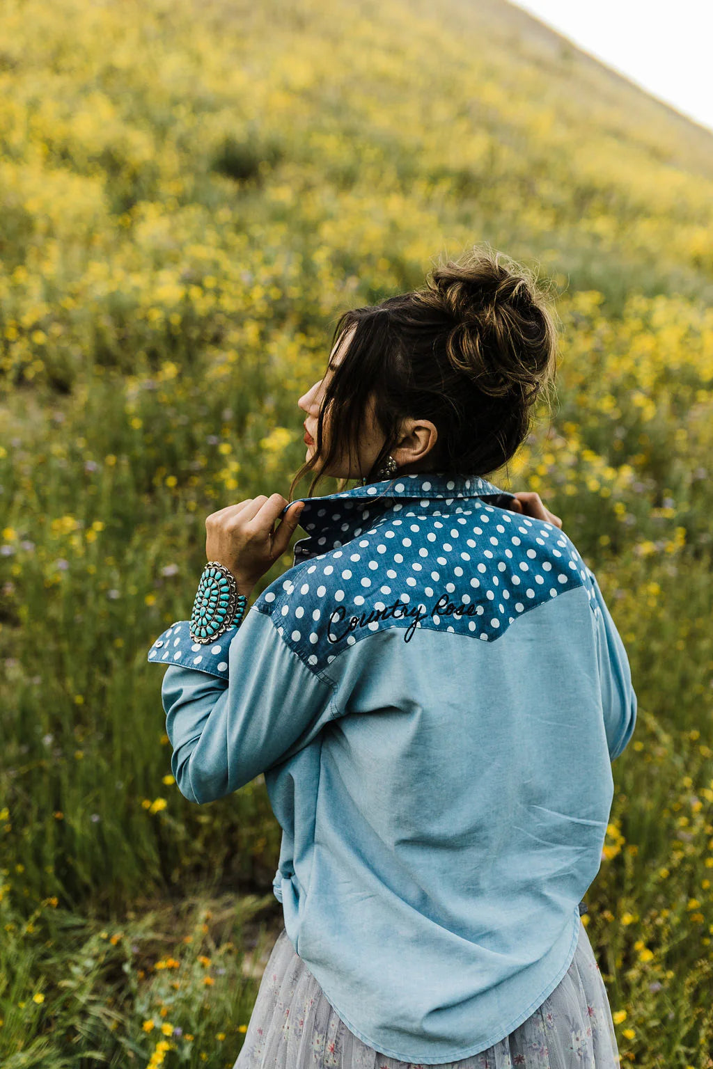 Blue Betsy Button Up at Bourbon Cowgirl