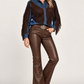Stetson Fringe Denim Western Shirt Womens