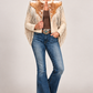 Axis Deer Palomino With Fringe Ivory Leather Jacket