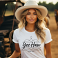 Boot Stitch Yee Haw T-Shirt Bourbon Cowgirl