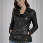 Yellie CF Leather Jacket, Black