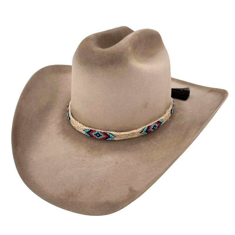 Horsehair Beaded Cowboy Hat Band - Star
