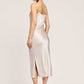 Champagne Silk Cami Midi Slip Dress