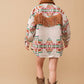 Jacquard Western Shirt Jacket with Aztec Style Pattern