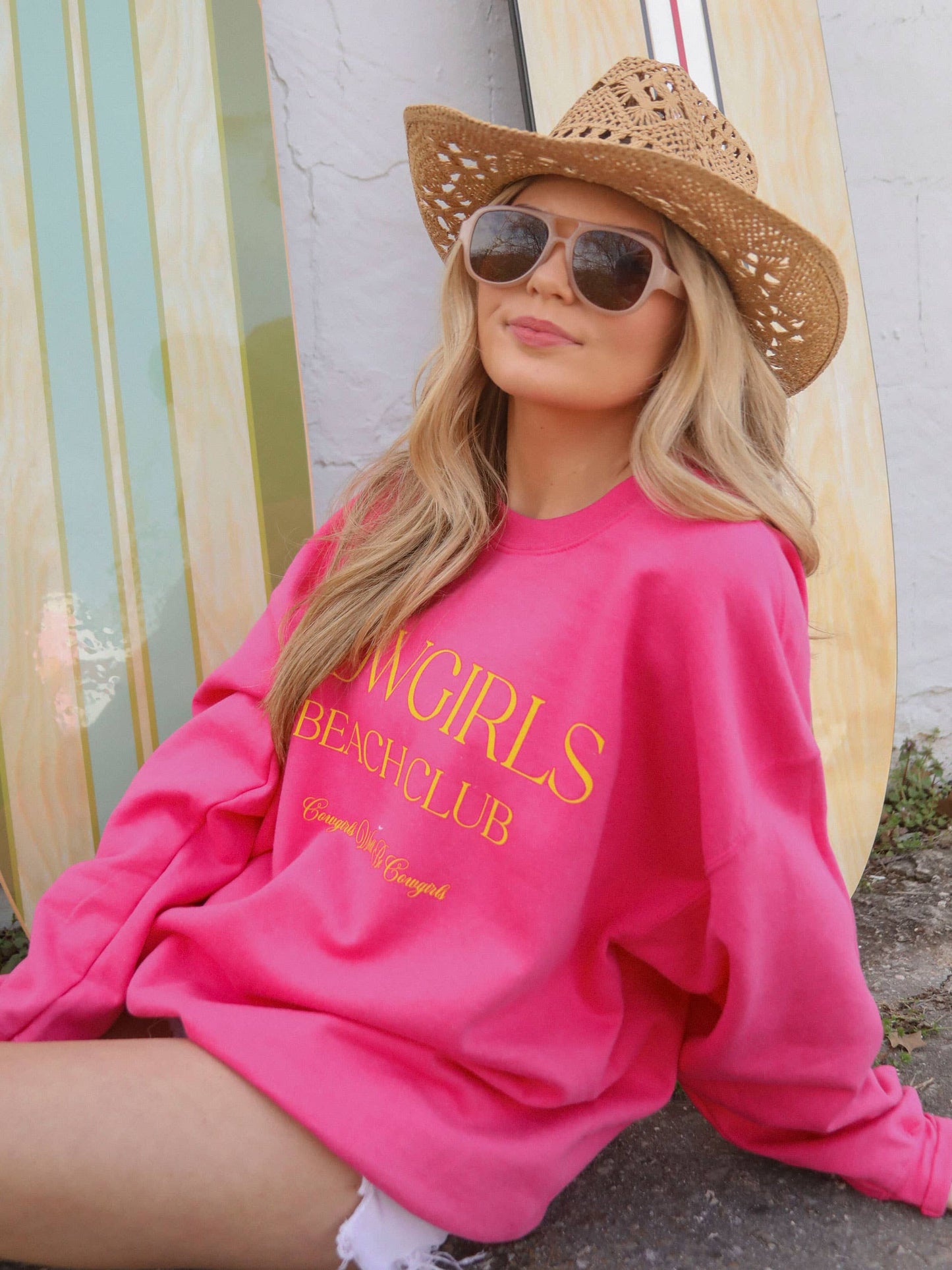 Cowgirls Beach Club Sweatshirt Gift for Coastal Cowgirls