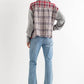 Mix Plaid Front Pocket French Terry Shirt Jacket