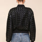 Woven Faux-Ever Leather™ Bomber Jacket - Black