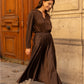 Valentine Skirt in Thick Chocolate Brown Satin