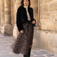 Aria Long Leopard Print Tulle Maxi Skirt