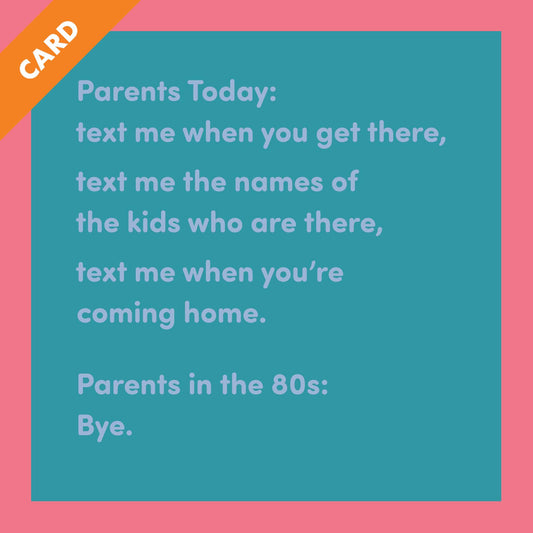 CARD Parent In 80'S | Funny Gift | Kitsch Greeting Cards