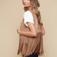 Tan Faux Suede Western Fringe Vest for Cowgirls