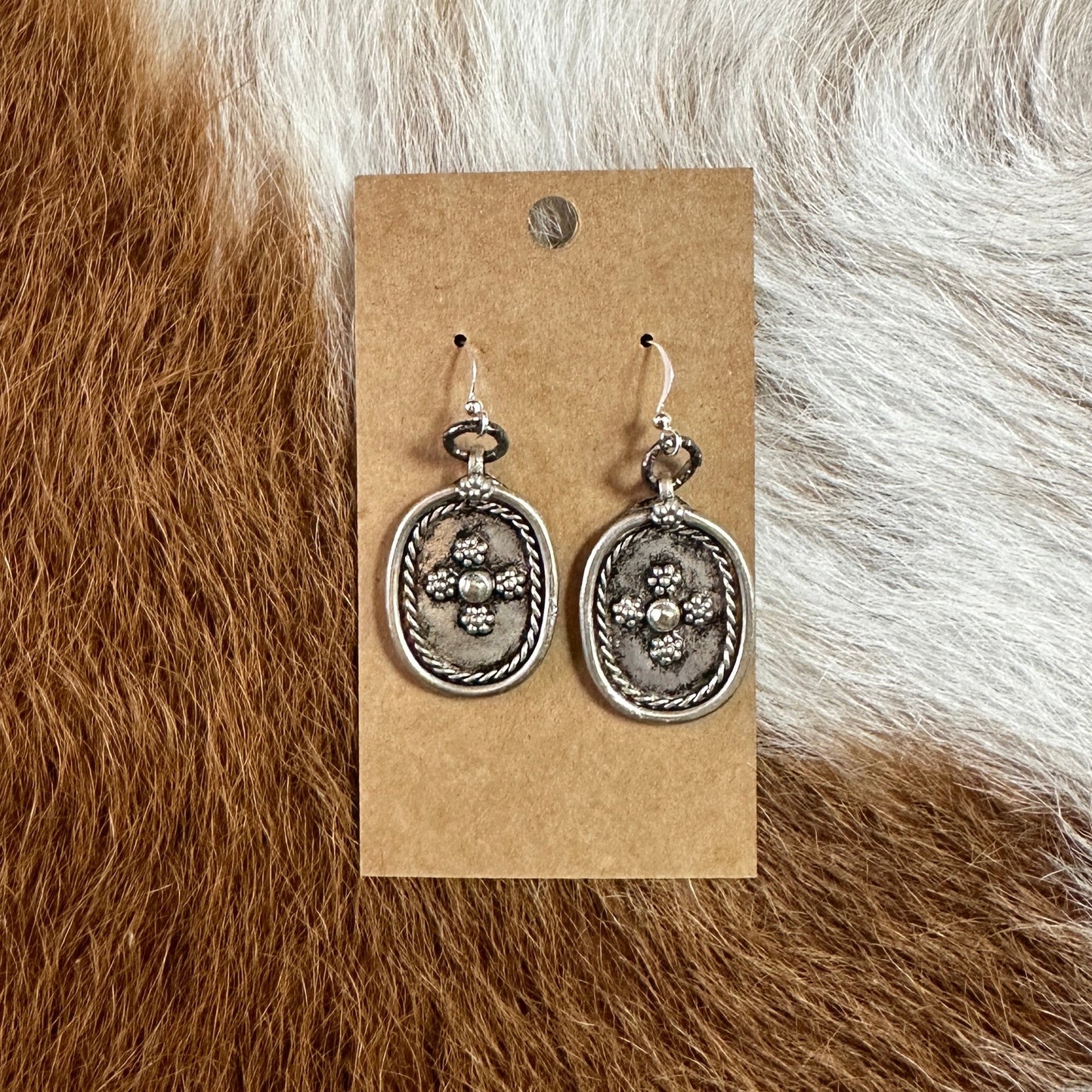 Pewter Disc Dangle Earrings - Amy Kaplan