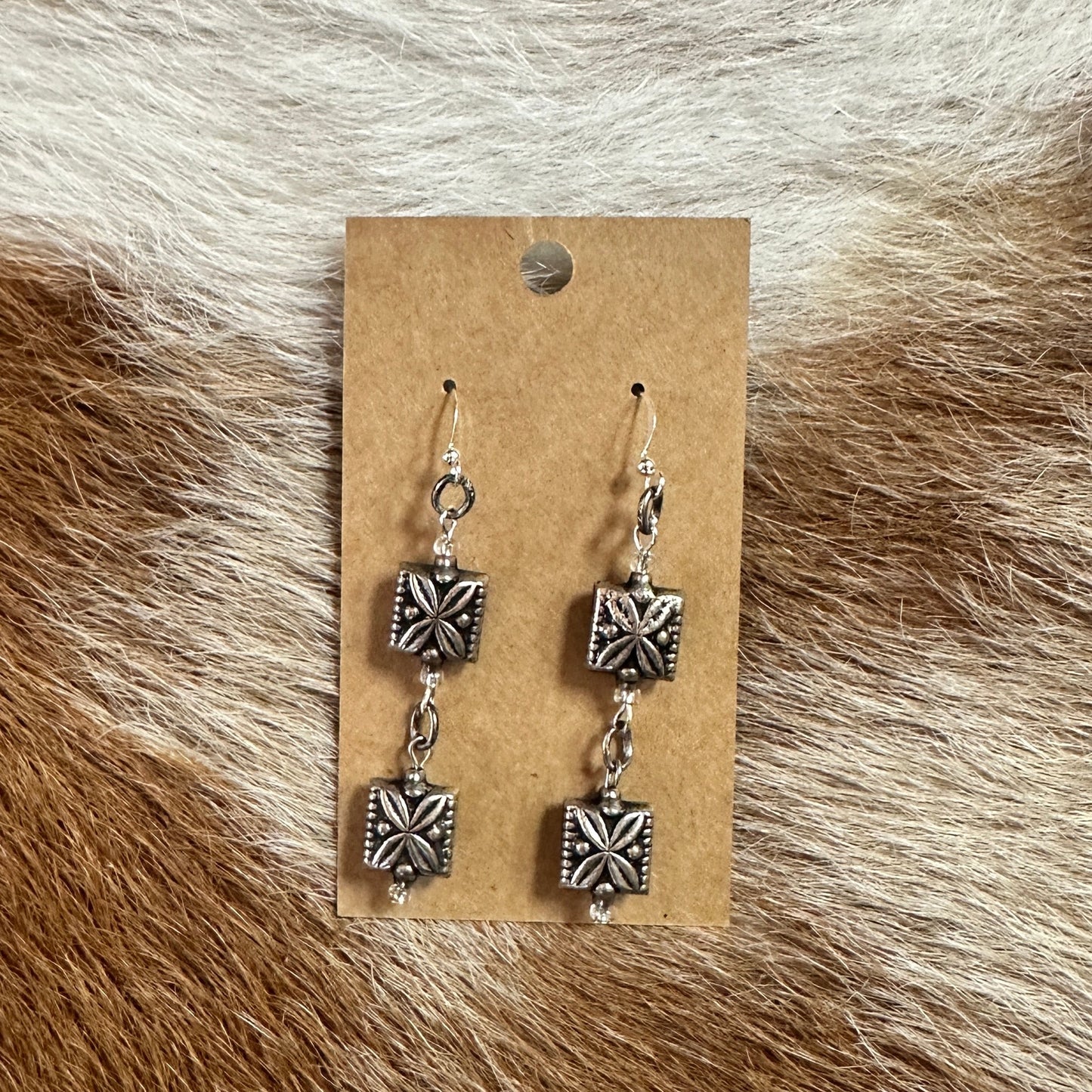 Geometric Pewter Dangle Earrings - Amy Kaplan