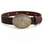 Annie Leather Belt with Cowgirl Buckle & Star Conchos in Brown - Bourbon Cowgirl Exclusive