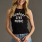 Support Live Music Tank Top - Black