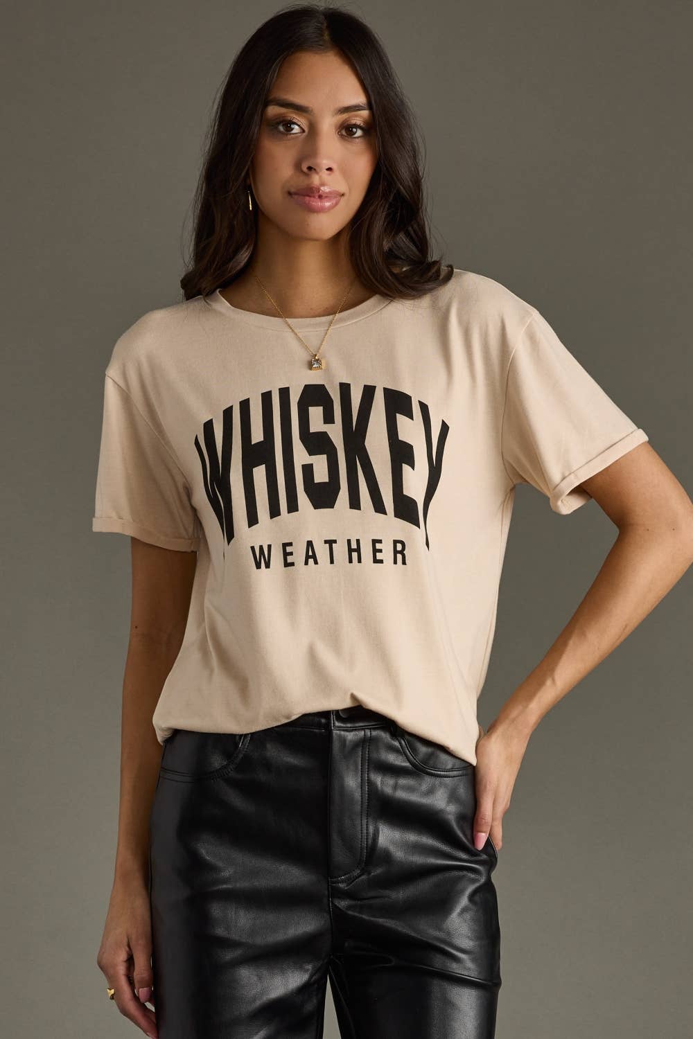 Tan Whiskey Weather Tee T-Shirt