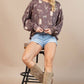 Western Print Long Sleeve Sweatshirt for Cowgirls