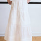 Romantic Tiered Woven Maxi with Lace Trim Dress