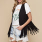 Black Western Faux Suede Fringe Vest for Cowgirls