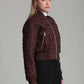 Faux Suede Woven Bomber Jacket