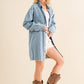 Rhinestone Gem Oversized Denim Tunic Shirt at Bourbon Cowgirl