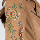 Vegan Suede Moto Jacket with Embroidery in Tan at Bourbon Cowgirl