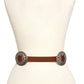 Genuine Leather Western Belt with Oval Floral Concho