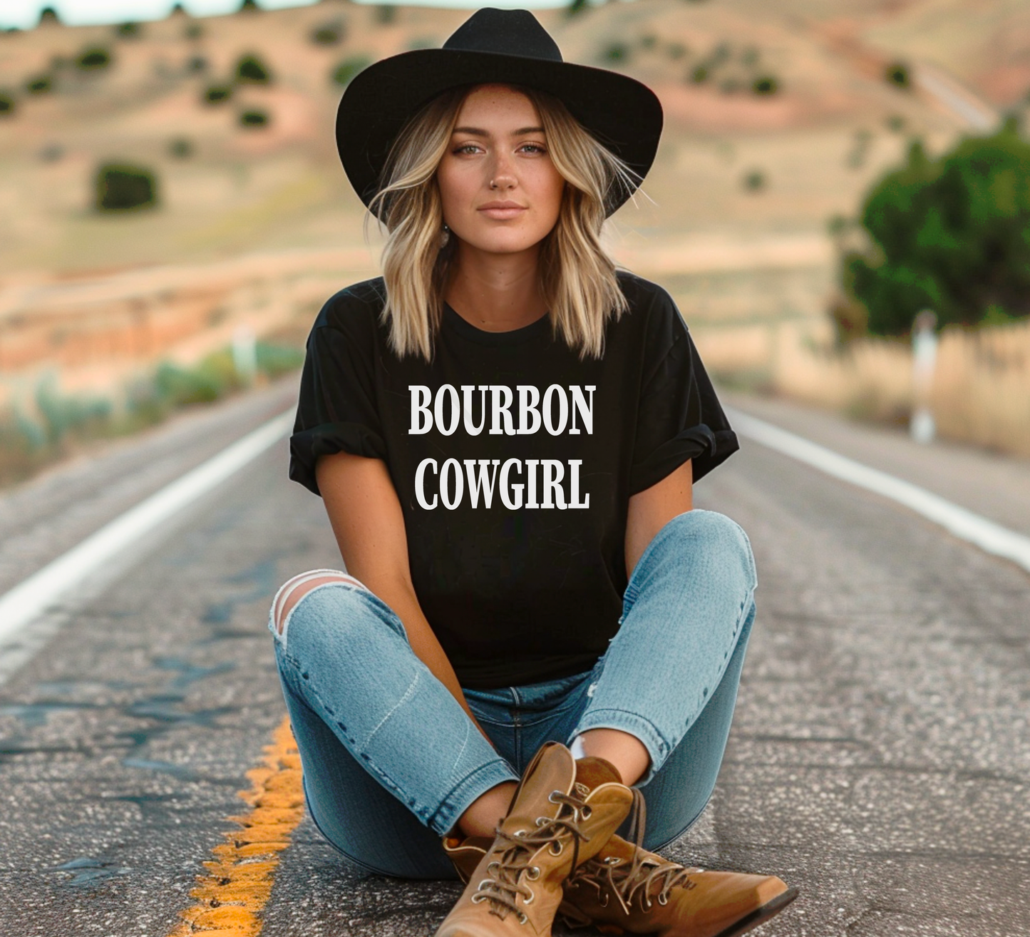 Bourbon Cowgirl Branded Graphic Tee T-Shirt