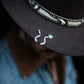 Silver & Turquoise Brim Biter by Hallett Peak - Snake