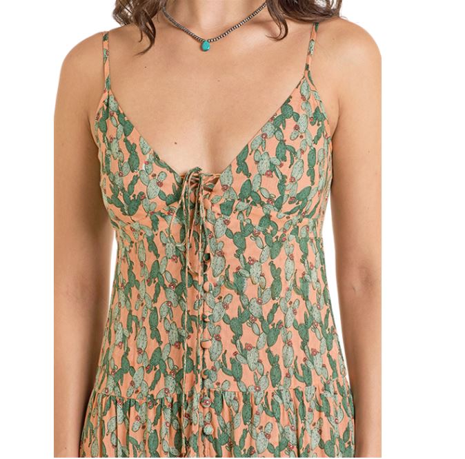 Rock & Roll Denim Women's Cactus Print Sleeveless Maxi Dress Rock & Roll Denim Women's Cactus Print Sleeveless Maxi Dress