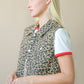 Leopard Printed Collared Casual Vest