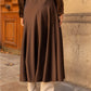 Valentine Skirt in Thick Chocolate Brown Satin