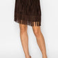 Short Layered Fringe Tiered Skirt – 4845BROWN