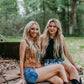 Vegan Suede Fringe Top Brown Western Tank at Bourbon Cowgirl