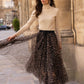 Aria Long Leopard Print Tulle Maxi Skirt
