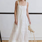 Romantic Tiered Woven Maxi with Lace Trim Dress