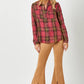 Fringe Bottom Washed Plaid Shirt
