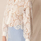 Long Sleeve Paisley Lace Button Down Top