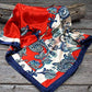 Patriotic Red & Navy Paisley Wild Rag Scarf