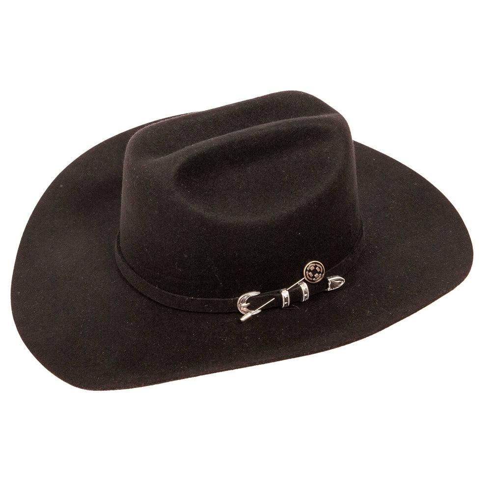 Cattleman | Womens Black Felt Western Cowgirl Hat - Bourbon Cowgirl