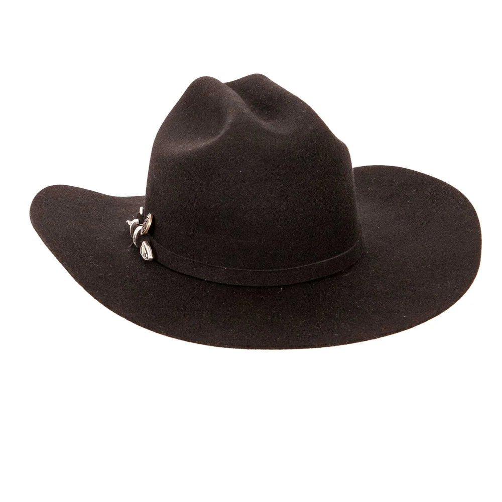 Cattleman | Womens Black Felt Western Cowgirl Hat - Bourbon Cowgirl