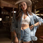Woman in western-style outfit, lifestyle photo